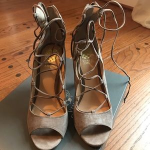Vince Camuto - Sandria heels in Stone Taupe Suede